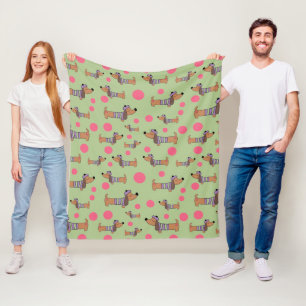 Dachshund in Sweater Fleece Blanket