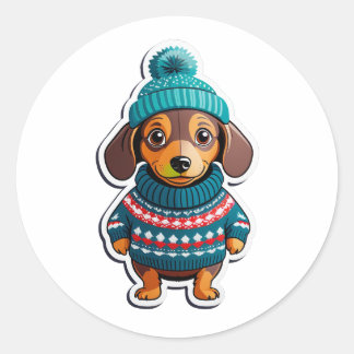 Dachshund in Sweater Sticker