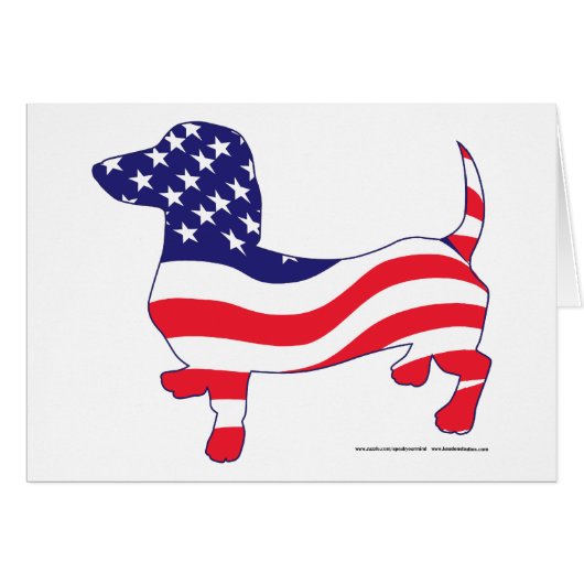 Dachshund in the American Flag Cards (Front Horizontal)