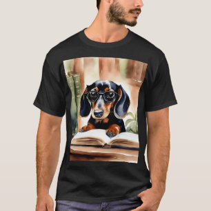 Dachshund in Watercolor Art T-Shirt