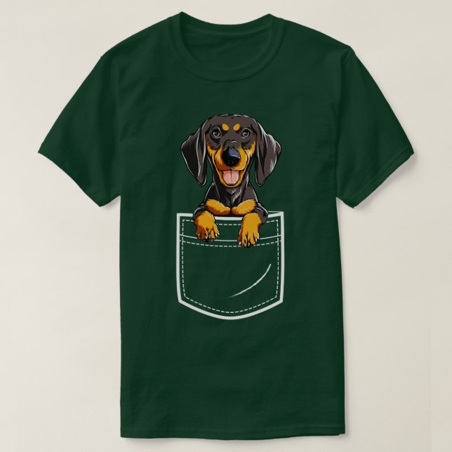 Dachshund in Your Front Pocket Dog Animals T-Shirt (Design Front)