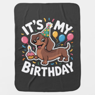 Dachshund It's My Birthday Baby Blanket
