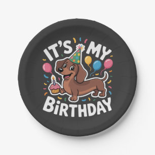 Dachshund It's My Birthday Paper Plates