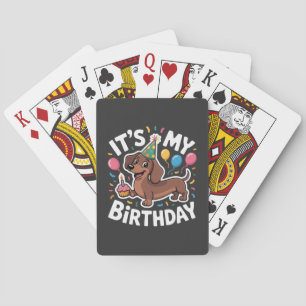 Dachshund It's My Birthday Poker Cards