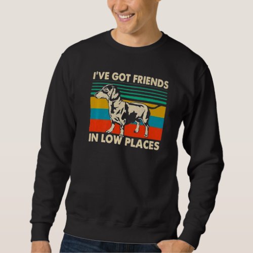 Dachshund Iu2019ve Got Friends In Low Places Vinta Sweatshirt