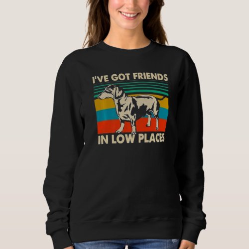 Dachshund Iu2019ve Got Friends In Low Places Vinta Sweatshirt