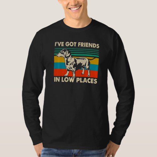 Dachshund Iu2019ve Got Friends In Low Places Vinta T_Shirt