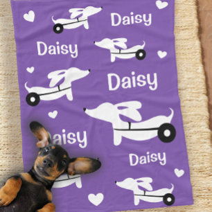 Dachshund IVDD Wheelchair Purple Wheelie Blanket