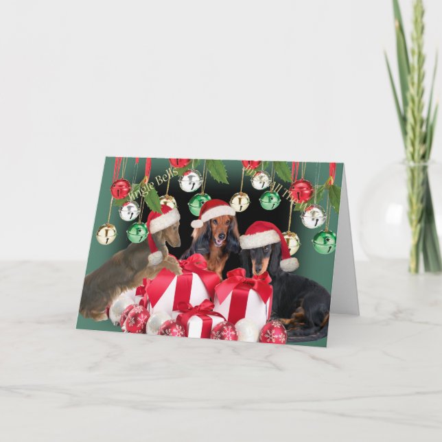 Dachshund Jingle Bells Cards (Front)