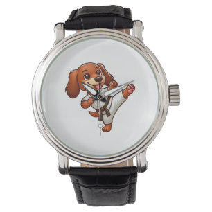 Dachshund karate martial arts high kick watch