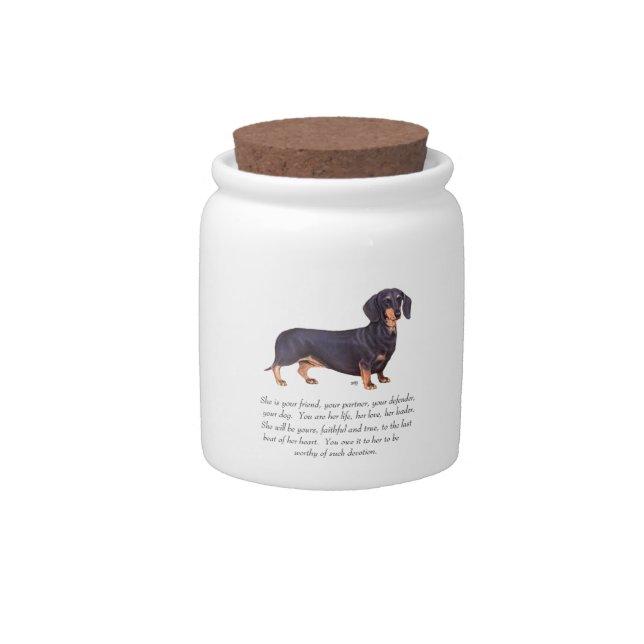 Dachshund Keepsake - Female Candy Jar (Front)