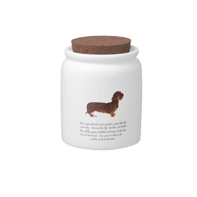 Dachshund Keepsake - Female Candy Jar (Front)