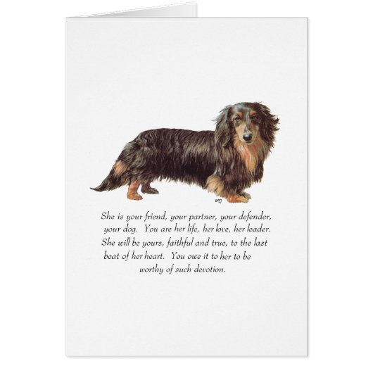 Dachshund Keepsake - Female Cards (Front)