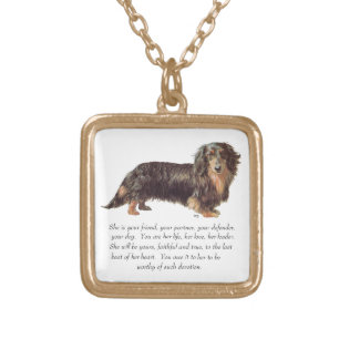 Dachshund Keepsake - Female Gold Plated Necklace