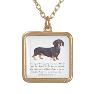 Dachshund Keepsake - Female Gold Plated Necklace
