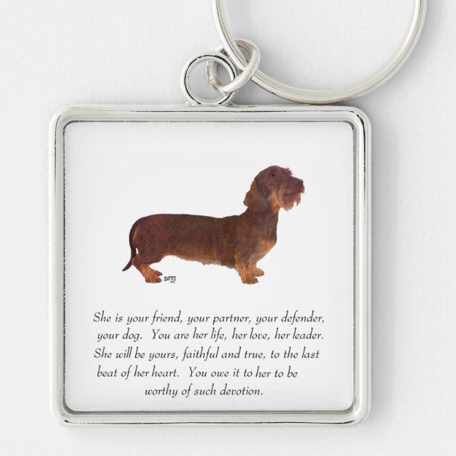 Dachshund Keepsake - Female Keychain (Front)