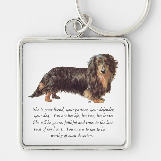 Dachshund Keepsake - Female Keychain (Front)