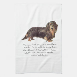 Dachshund Keepsake - Female Kitchen Towel