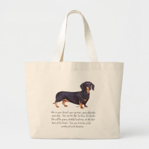 Dachshund Keepsake - Female Large Tote Bag