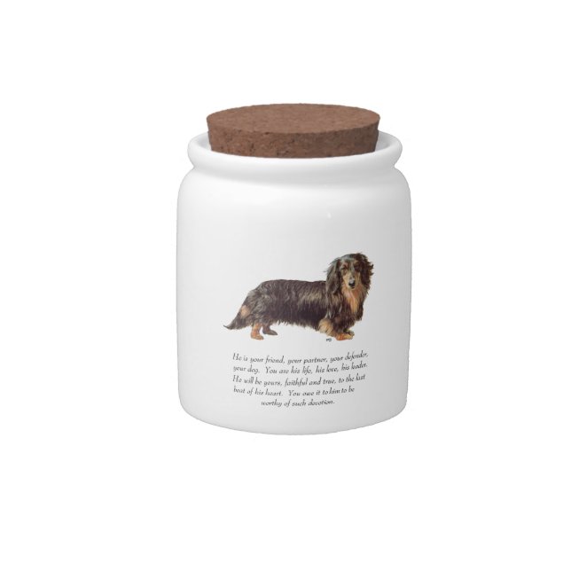 Dachshund Keepsake - Male Candy Jar (Front)