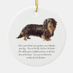 Dachshund Keepsake - Male Ceramic Ornament