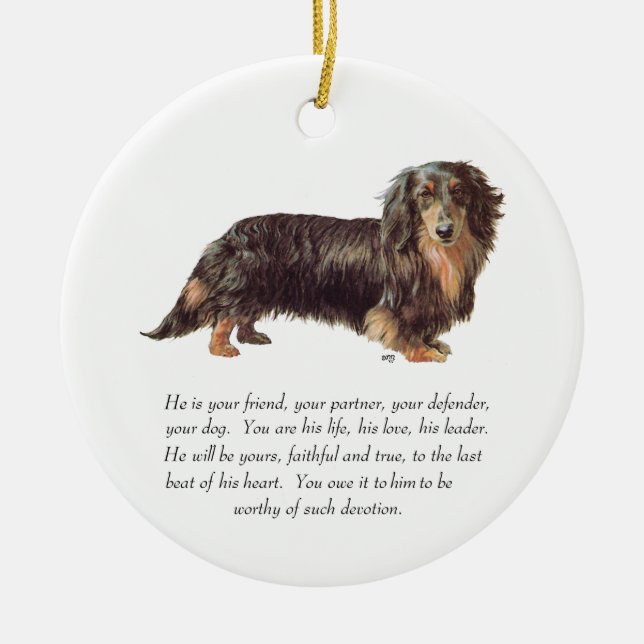 Dachshund Keepsake - Male Ceramic Ornament (Front)