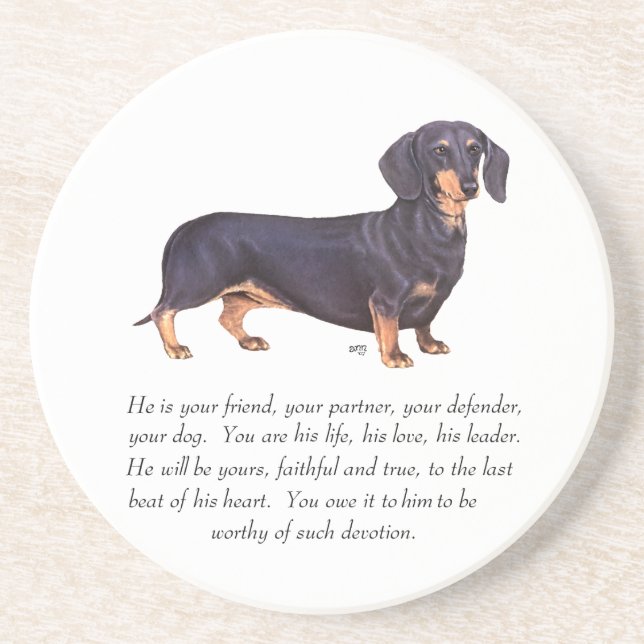 Dachshund Keepsake - Male Coaster (Front)