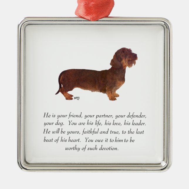 Dachshund Keepsake - Male Metal Ornament (Front)