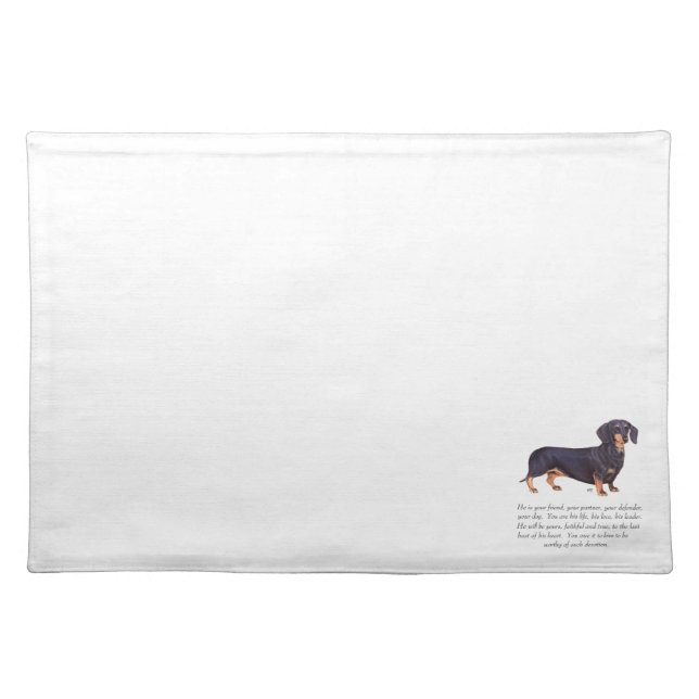 Dachshund Keepsake - Male Placemat (Front)