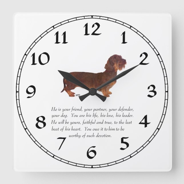 Dachshund Keepsake - Male Square Wall Clock (Front)