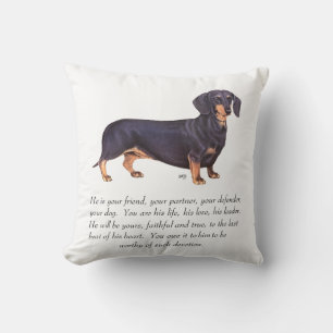 Dachshund Keepsake - Male Throw Pillow