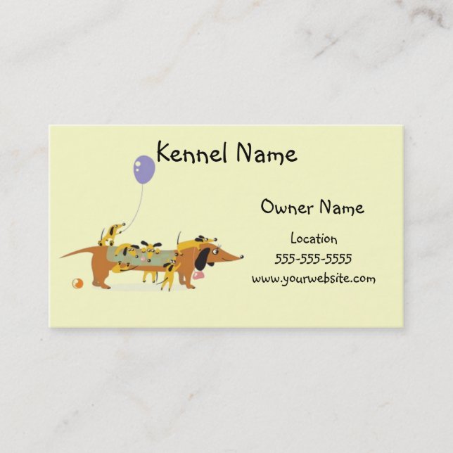 Dachshund Kennel-Mom and Pups Calling Card (Front)