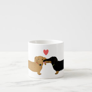Dachshund Kiss with Heart Cute Wiener Dogs Love Espresso Cup