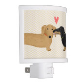 Dachshund Kiss with Heart | Cute Wiener Dogs Night Light (Right)