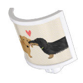 Dachshund Kiss with Heart | Cute Wiener Dogs Night Light (Angled)