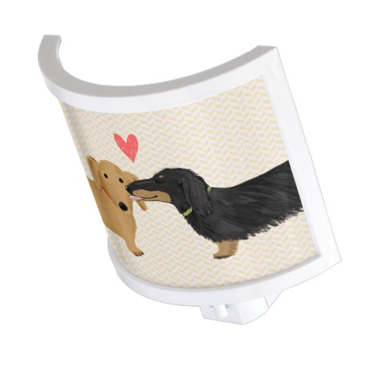Dachshund Kiss with Heart | Cute Wiener Dogs Night Light (Angled)