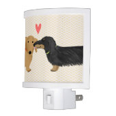 Dachshund Kiss with Heart | Cute Wiener Dogs Night Light (Left)
