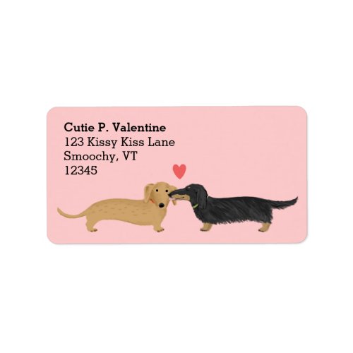 Dachshund Kiss with Heart  Wiener Dogs Address Label