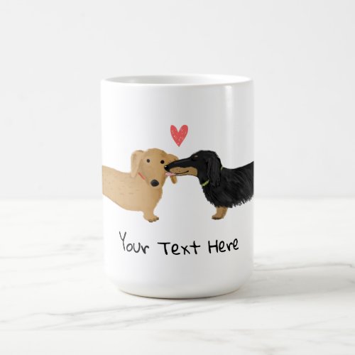 Dachshund Kiss with Heart Wiener Dogs in Love Coffee Mug