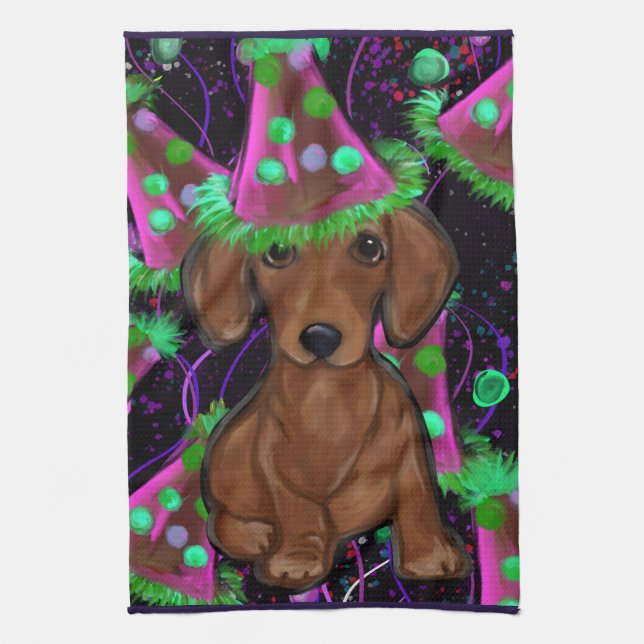 Dachshund          kitchen towel (Vertical)