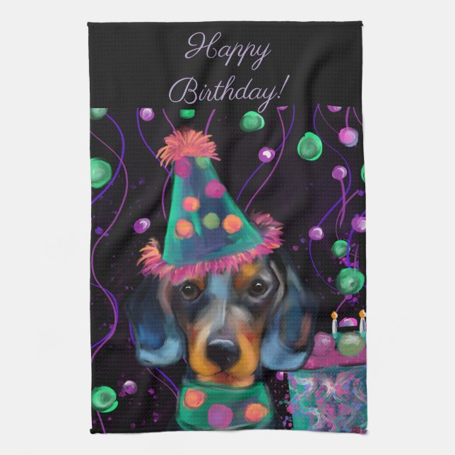 Dachshund  kitchen towel (Vertical)
