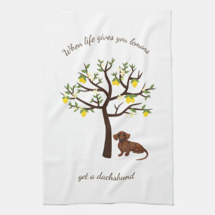 Dachshund Kitchen Towel When Life Gives You Lemons