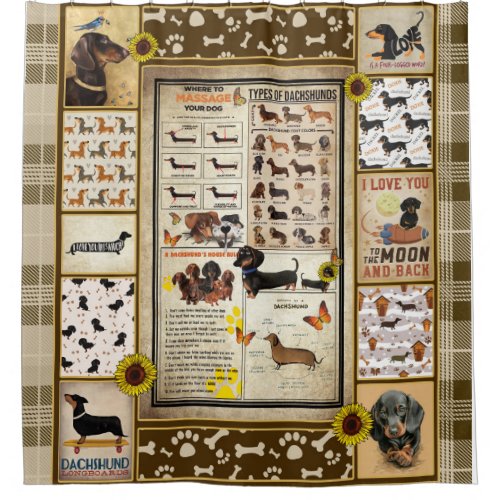 Dachshund Knowledge Blanket Gift Shower Curtain