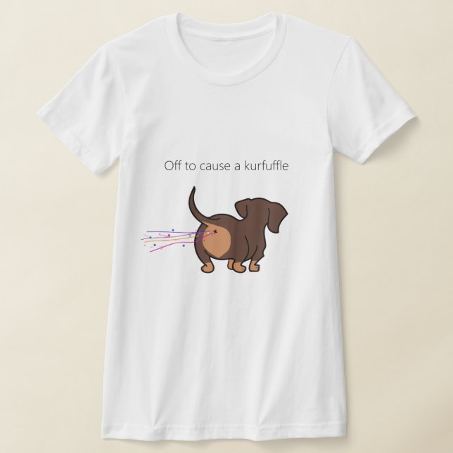 Dachshund Kurfuffle T-Shirt (Laydown)