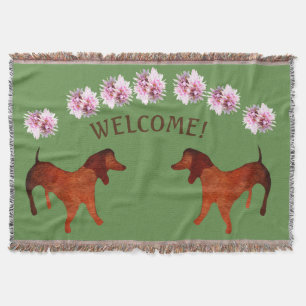 Dachshund lady dog throw blanket