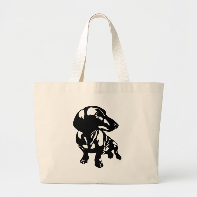Dachshund Large Tote Bag (Front)