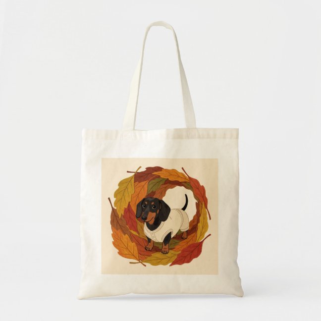 Dachshund Leaf Tunnel Explorer Tote Bag