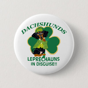 Dachshund Leprechaun Pinback Button