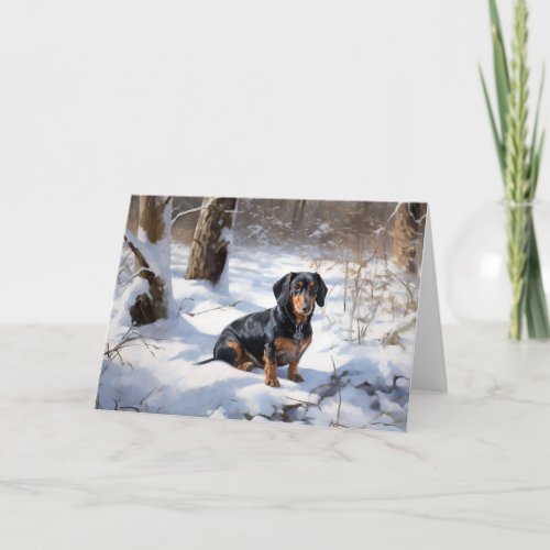 Dachshund Let It Snow Christmas Card