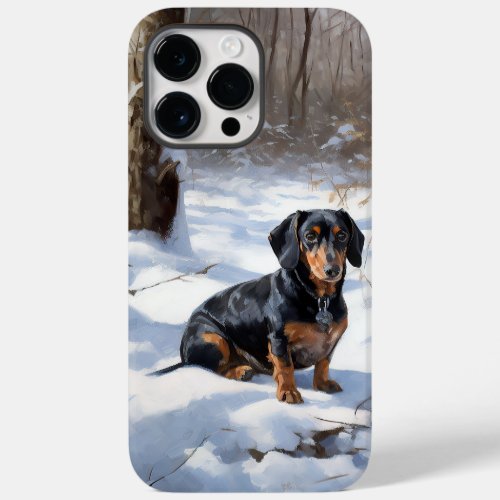 Dachshund Let It Snow Christmas Case_Mate iPhone 14 Pro Max Case